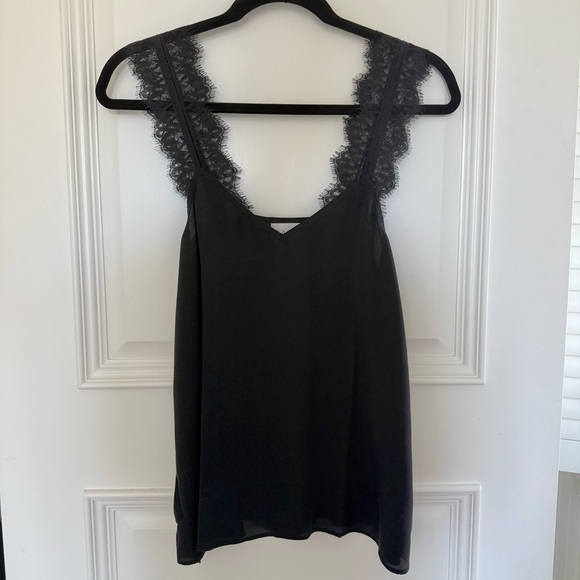 CAMI NYC Chelsea Charmeuse Silk Top Black XS Sleeveless Blouse - Picture 2 of 6